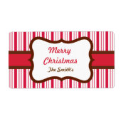 Persoonlijke Pepermunt Kerstlabels Etiket (Voorkant)