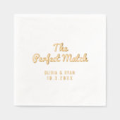 Persoonlijke Perfect Match Bruidsfeest Servetten (Voorkant)