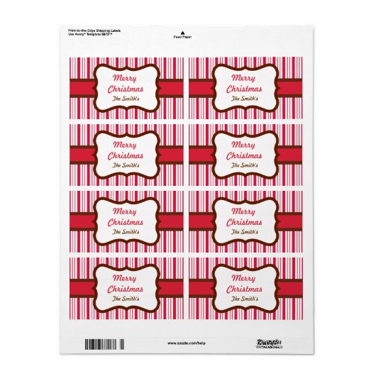 Persoonlijke permint-kerstlabels etiket (Full Sheet)