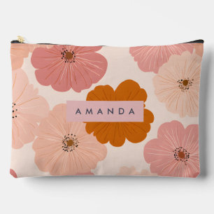 Persoonlijke perzik- en roze bloemenprint etui