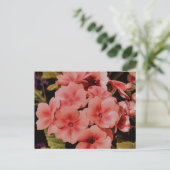 Persoonlijke Perzik Primula Bloemen Briefkaart (Staand voorkant)