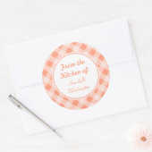 Persoonlijke perzikkeukenstickers ronde sticker (Envelop)