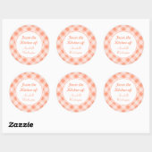 Persoonlijke perzikkeukenstickers ronde sticker (Vel)