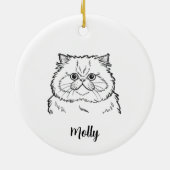 Persoonlijke Perzische Kat Kerstmis Keramisch Ornament (Achterkant)