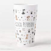 Persoonlijke Pet Lover Latte Mok met Aangepaste Na (Voorkant)