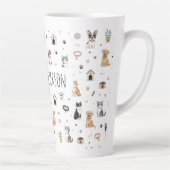 Persoonlijke Pet Lover Latte Mok met Aangepaste Na (Rechts)