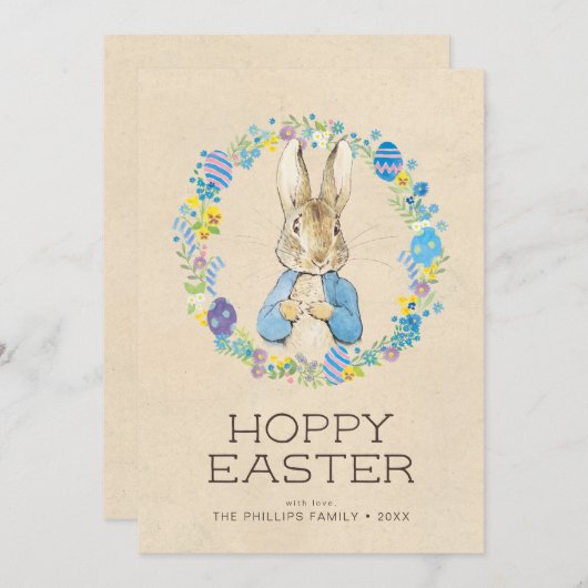 Persoonlijke Peter Rabbit | Hoppy Easter Kaart (Voorkant / Achterkant)