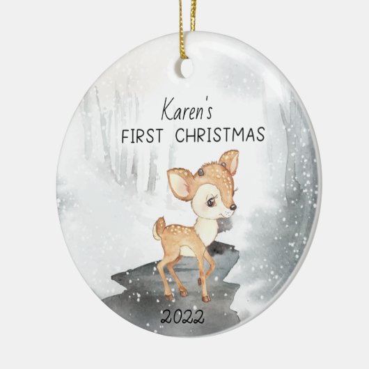 Persoonlijke Peter Rabbit Mijn eerste kerstboom Keramisch Ornament (Links)