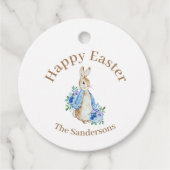 Persoonlijke Peter Rabbit Waterverf Floral Pasen Bedankjes Labels (Voorkant)