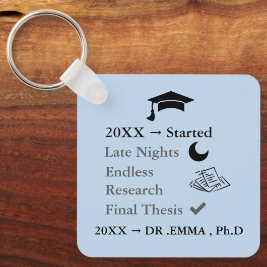 Persoonlijke PhD Afstuderen Sleutelhanger (Voorkant)