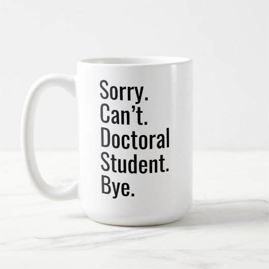 Persoonlijke PhD-definitiebeker - doctoraat afstud Koffiemok (Links)