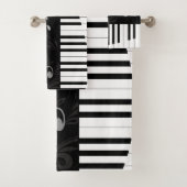 Persoonlijke piano- en muzieknoten bad handdoek (Insitu)
