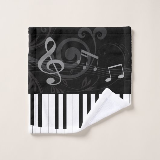 Persoonlijke piano- en muzieknoten bad handdoek (Wasdoekje)
