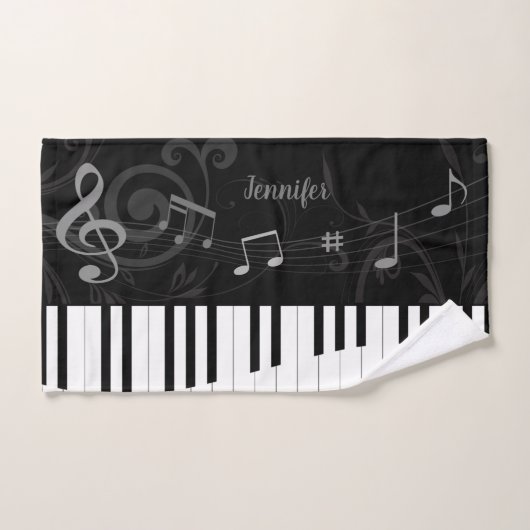 Persoonlijke piano- en muzieknoten bad handdoek (Handdoek)