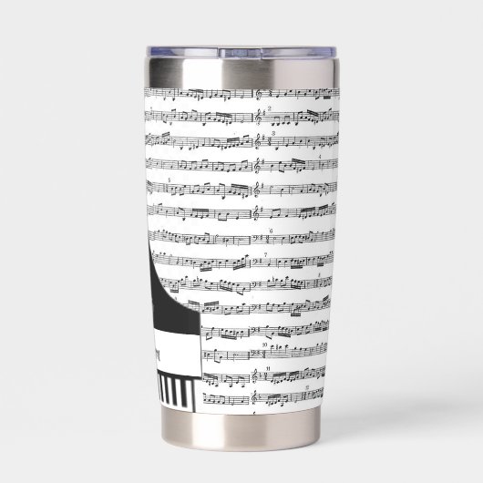 Persoonlijke piano geïsoleerde drinkbeker (Achterkant)