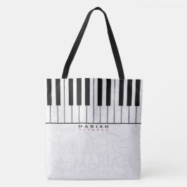Persoonlijke piano-muziek tote bag