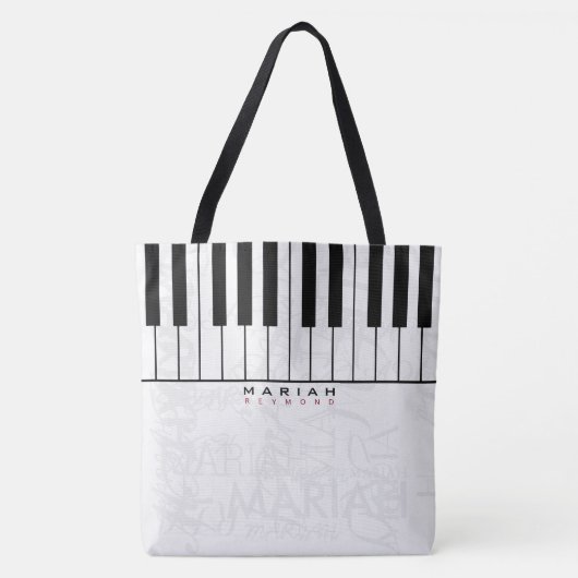 Persoonlijke piano-muziek tote bag (Voorkant)