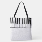 Persoonlijke piano-muziek tote bag (Achterkant)