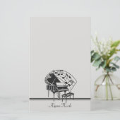 Persoonlijke piano-muzieknoten briefpapier (Staand voorkant)