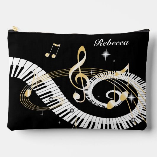 Persoonlijke piano-sleutels en gouden Muzieknoten Etui (Voorkant)