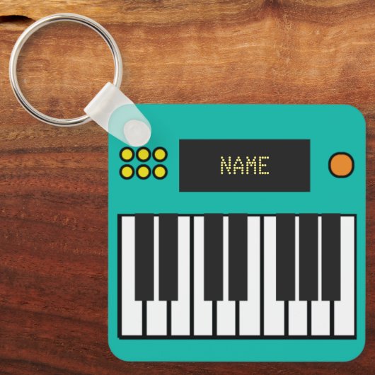 Persoonlijke pianoketoestel Sleutelhanger Turquois (Voorkant)