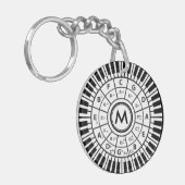 Persoonlijke Pianokuscirkel van vijf vijfde Sleutelhanger (Voorkant Links)