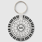 Persoonlijke Pianokuscirkel van vijf vijfde Sleutelhanger (Achterkant)