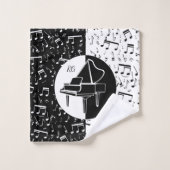 Persoonlijke pianoloverkunst bad handdoek (Wasdoekje)