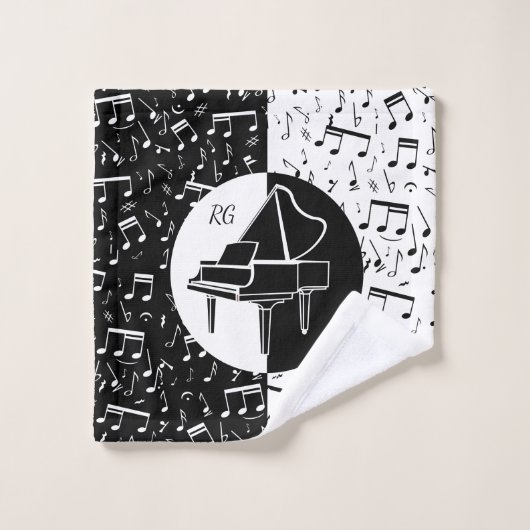 Persoonlijke pianoloverkunst bad handdoek (Wasdoekje)