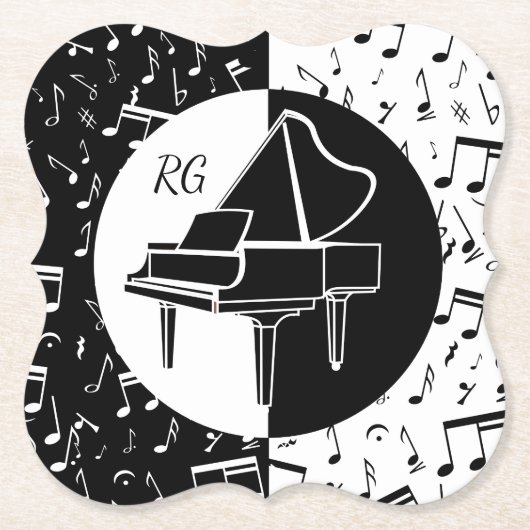 Persoonlijke pianoloverkunst kartonnen onderzetters (Voorkant)