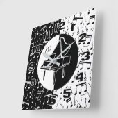 Persoonlijke pianoloverkunst vierkante klok (Hoek)