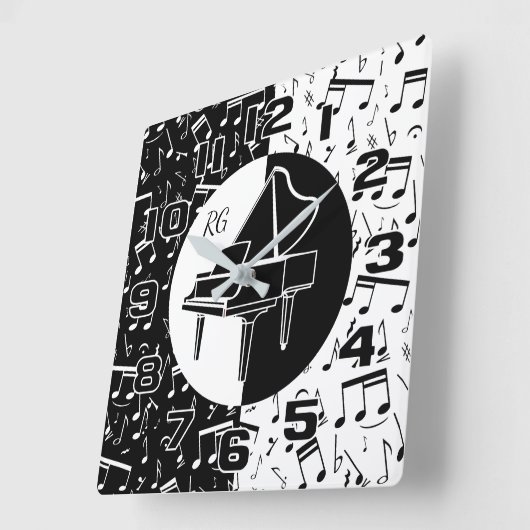 Persoonlijke pianoloverkunst vierkante klok (Hoek)