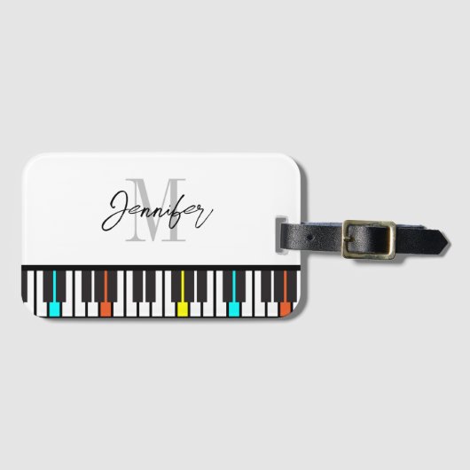 Persoonlijke pianomonogramnaam Bagagelabel (Voorkant (horizontaal))