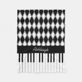 Persoonlijke pianosleutels en diamanten fleece deken (Voorkant)