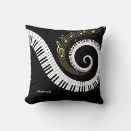 Persoonlijke pianosleutels en gouden Muzieknoten Kussen