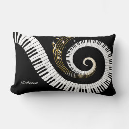 Persoonlijke pianosleutels en gouden Muzieknoten Kussen