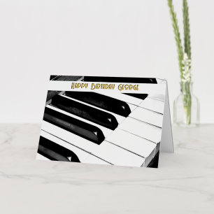 Persoonlijke Pianotoetsen Muziekmusicus Verjaardag Folie Wenskaart