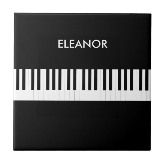 Persoonlijke pianotoetsen zwart en wit tegeltje (Voorkant)