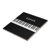 Persoonlijke pianotoetsen zwart en wit tegeltje (Zijkant)