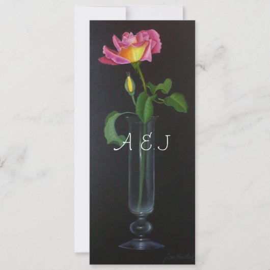 Persoonlijke Piccadilly Rose Bruiloft Kaart (Voorkant)