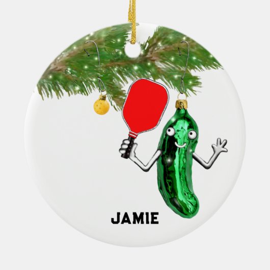 persoonlijke pickleball keramisch ornament (Achterkant)