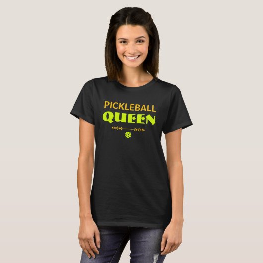 Persoonlijke Pickleball Koningin T-shirt (Voorkant volledig)