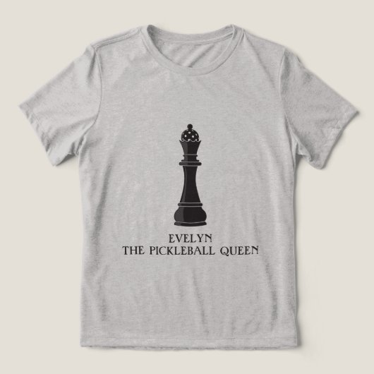Persoonlijke Pickleball Koningin Tri-Blend Shirt (Design voorkant)