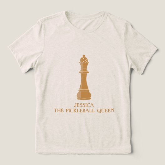 Persoonlijke Pickleball Koningin Tri-Blend Shirt (Design voorkant)