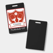 Persoonlijke Pickleball Moedige VIP Badge (Voor- en achterkant)