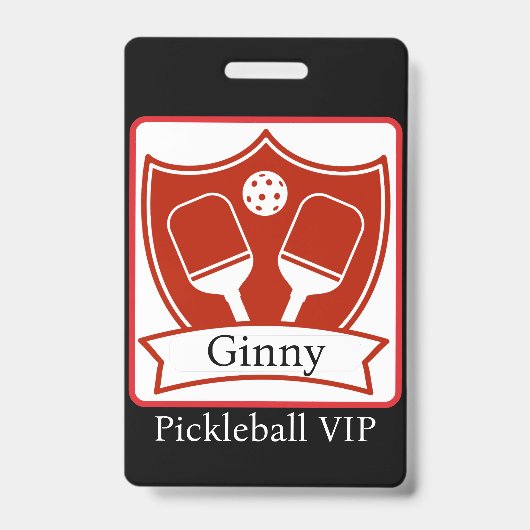 Persoonlijke Pickleball Moedige VIP Badge (Voorzijde)