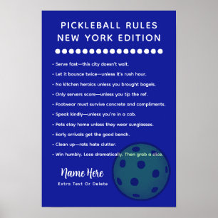 Persoonlijke Pickleball New York Editie Poster