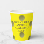 Persoonlijke Pickleball Party Paper Cup Papieren Bekers (Voorkant)