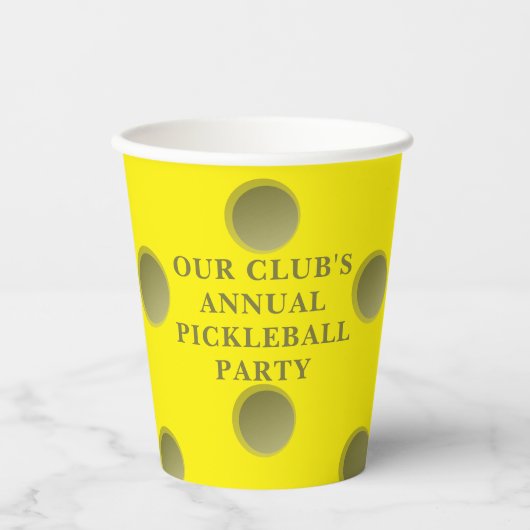 Persoonlijke Pickleball Party Paper Cup Papieren Bekers (Voorkant)