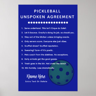 Persoonlijke Pickleball-regels ONUITGESPROKEN Poster